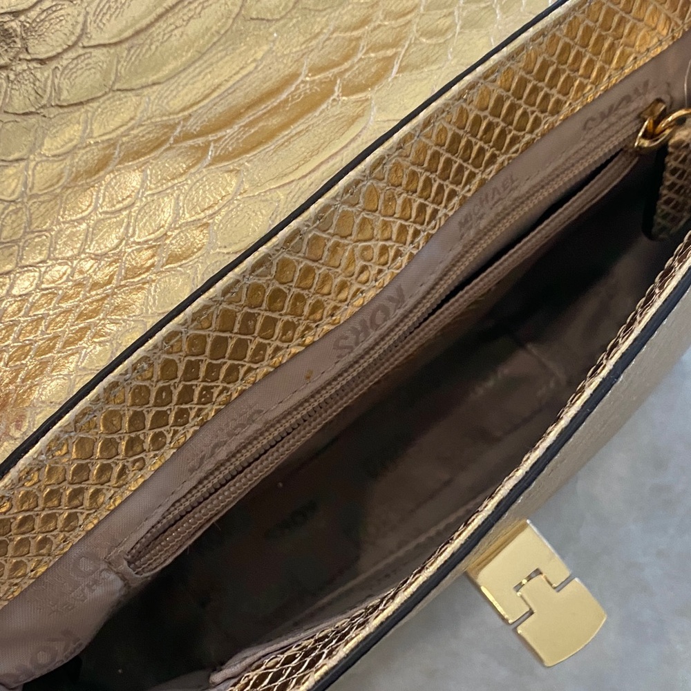 Michael Kors Gold Python-Embossed Leather Shoulde… - image 7